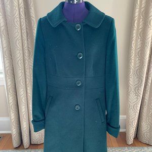 Trina Turk Green Wool Coat, Size 12 Brand New